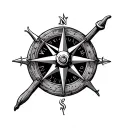 pirate compass tattoo design idea
