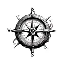 pirate compass tattoo design idea