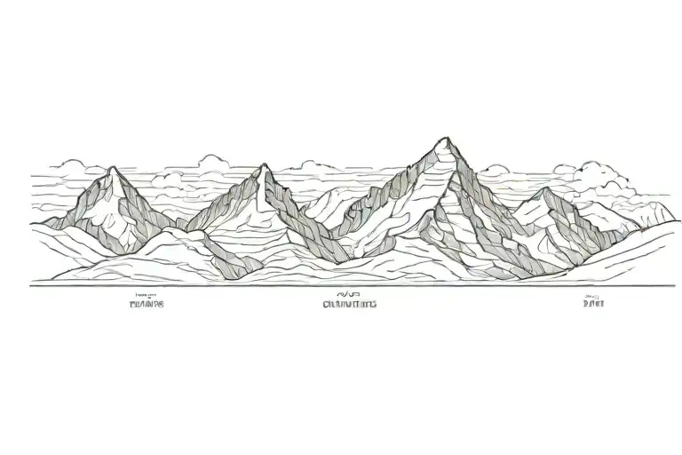 swiss alps mountain range tattoo design idea