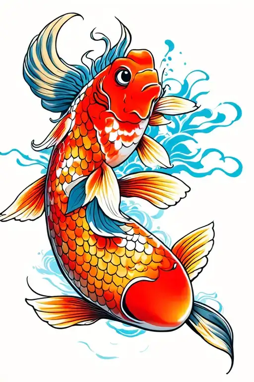 pez koi tattoo design idea