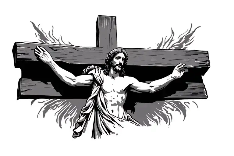 Jesus carrying the cross tattoo design idea