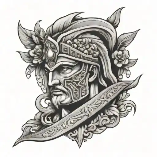 athlet greek tattoo design idea