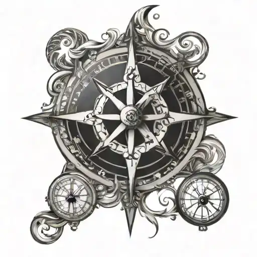 viking compass tattoo design idea