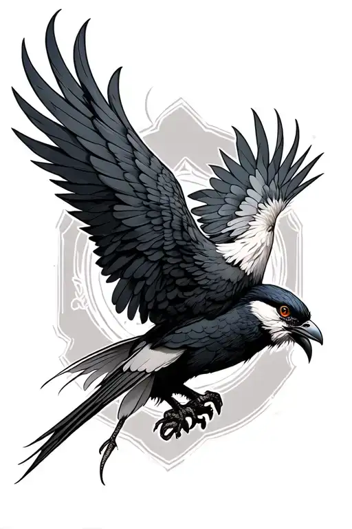 Bird Samuri Fighting tattoo design idea
