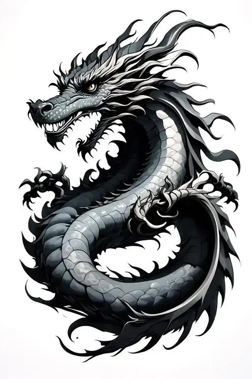 dragon chine tattoo design idea