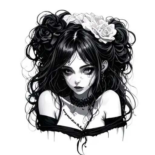 ahegao girl tattoo design idea