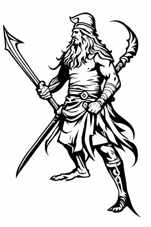 irish warrior tattoo design idea