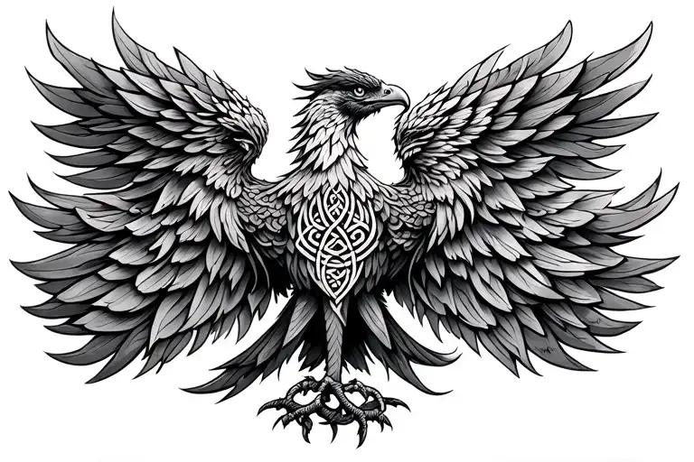 Celtic phoenix tattoo design idea