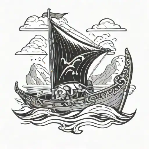 enchilada sauce rowing a boat tattoo design idea