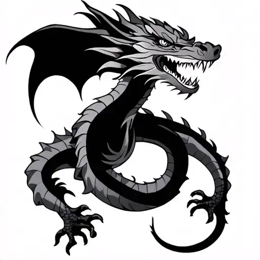 american traditional dragon tattoo design idea