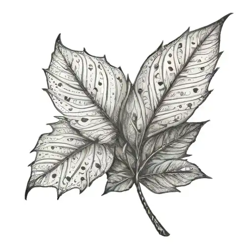 autumn leaf tattoo design idea