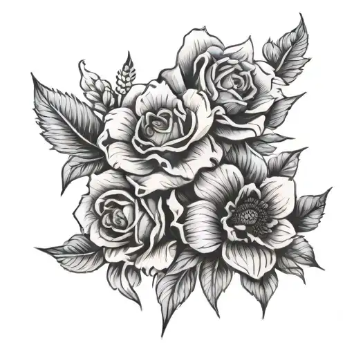 let them flowers tattoo design idea