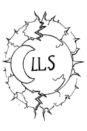 A moon and a sun divided by a crackling lightning bolt, with the letters L L L S S tattoo design idea