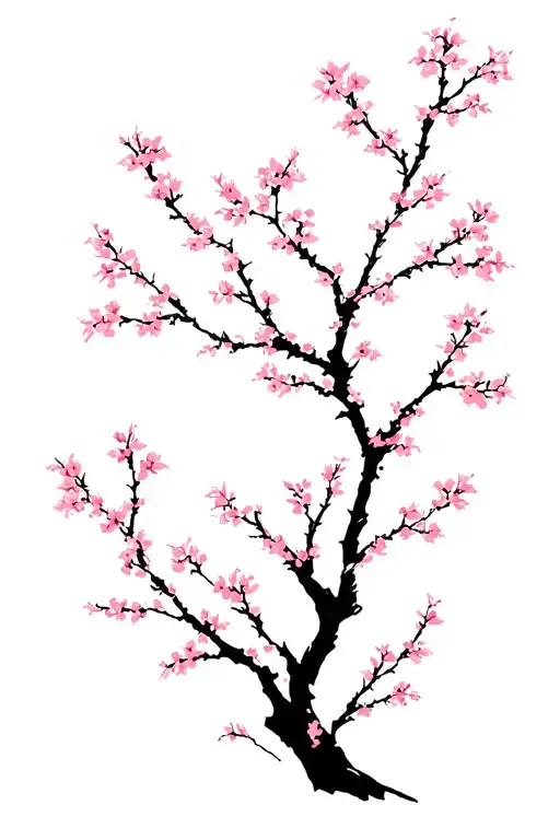 Filler cherry blossom trees tattoo design idea