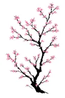 Filler cherry blossom trees tattoo design idea