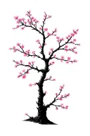 Filler cherry blossom trees tattoo design idea