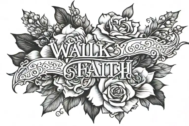 walk by faith not by sight tattoo design idea