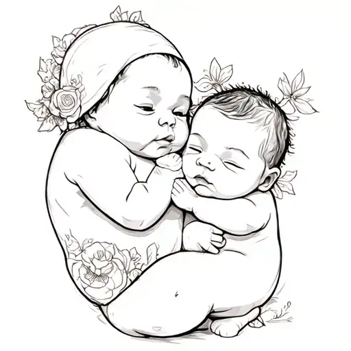mole and baby tattoo design idea