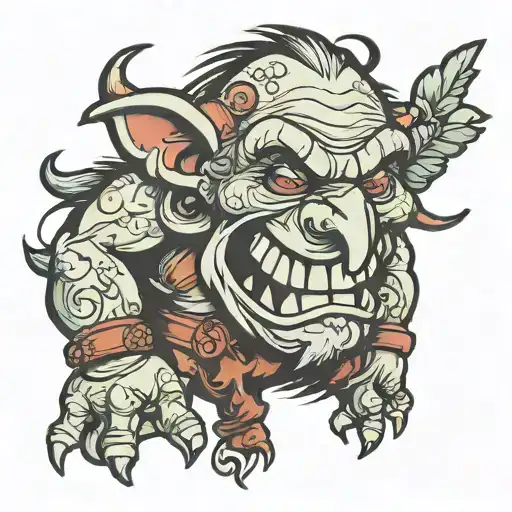 troll tattoo design idea