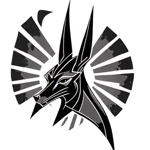 tiny flash tattoo anubis tattoo design idea