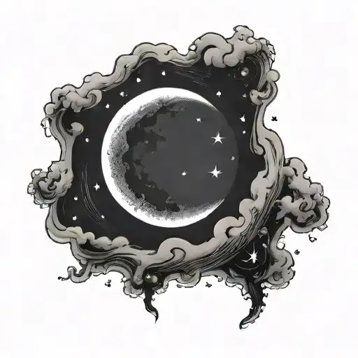9% visible waxing crescent moon tattoo design idea
