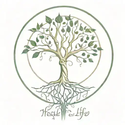 Half of the tree of life combined with half of the tree of knowledge of good and evil  tattoo design idea