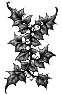 detailed single poinson ivy vine spine tattoo design tattoo design idea