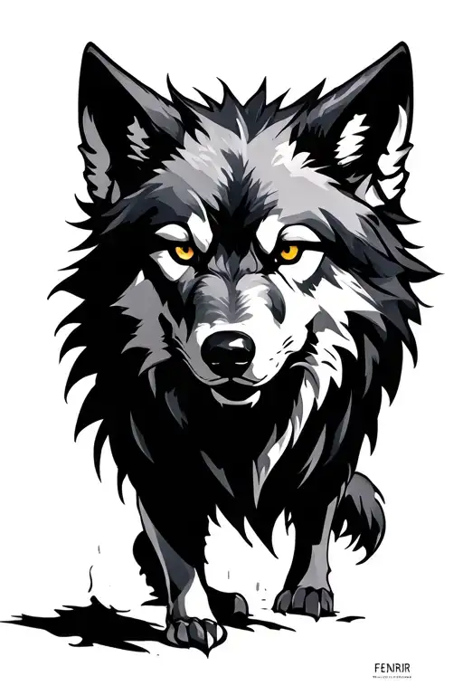 fenrir wolf tattoo design idea