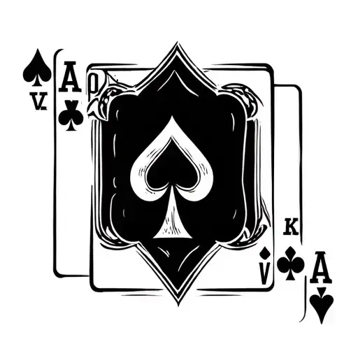 an old western poker game tattoo design idea