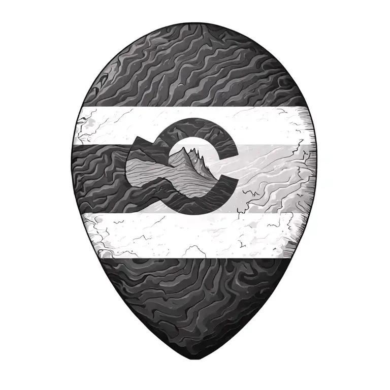 topography lines state of Colorado flag tattoo design idea