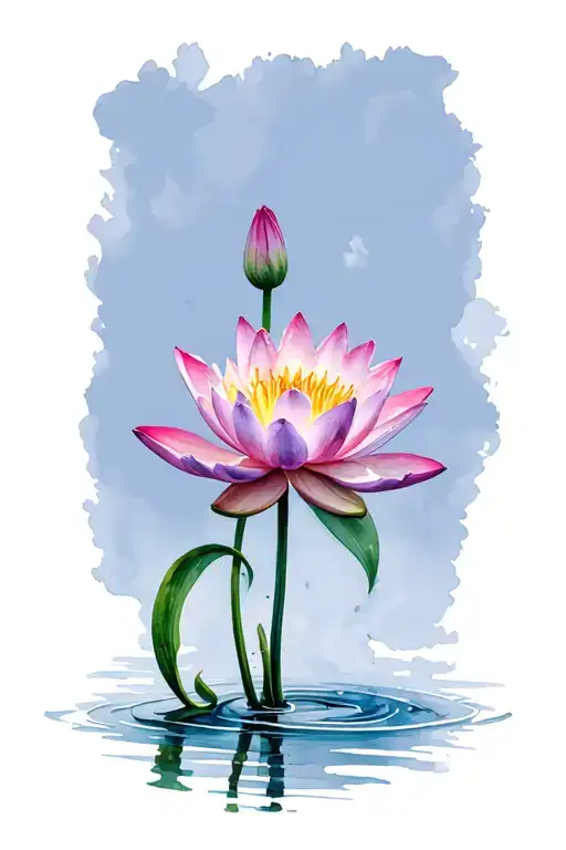 water lilly flower tattoo design idea