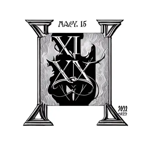 May 15 2002 in roman numerals tattoo design idea