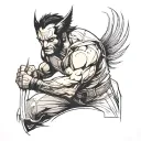 Wolverine minimalist tattoo design idea