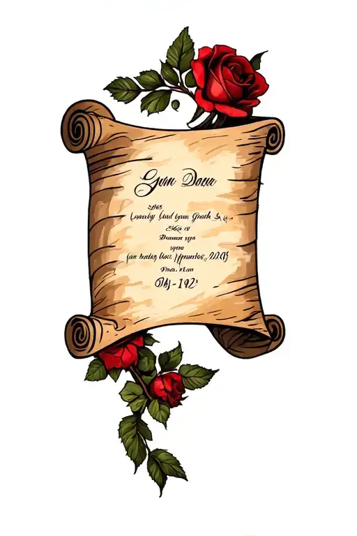 Scroll With Birthdate inside tattoo design idea