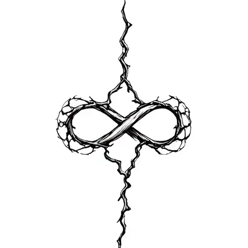 broken nerve system infinity symbol tattoo design idea