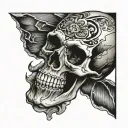 half skull memento mori forearm tattoo tattoo design idea