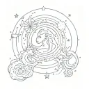Leo constellation intertwined with Gemini constellation tattoo design idea