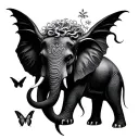 i need a elephant,medusa,poison tree,butterfly,maleficent,semicolon in one tattoo tattoo design idea