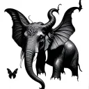 i need a elephant,medusa,poison tree,butterfly,maleficent,semicolon in one tattoo tattoo design idea