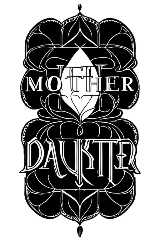 "Mother Daughter" Two Word Ambigram Generator tattoo design idea