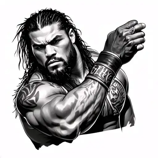 Roman Reigns wwe tattoo design idea