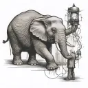 thomas edison electrocuting an elephant tattoo design idea