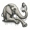thomas edison electrocuting an elephant tattoo design idea