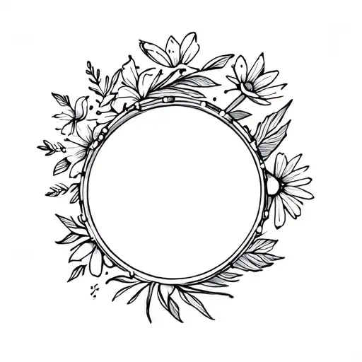 Drum and wild flowers tattoo design idea
