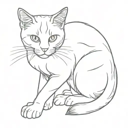 gray and white european cat named loki  tattoo design idea