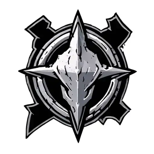 Warhammer 40k black templars simple outline symbol tattoo design idea