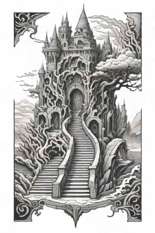 Stairways to Valhalla tattoo design idea