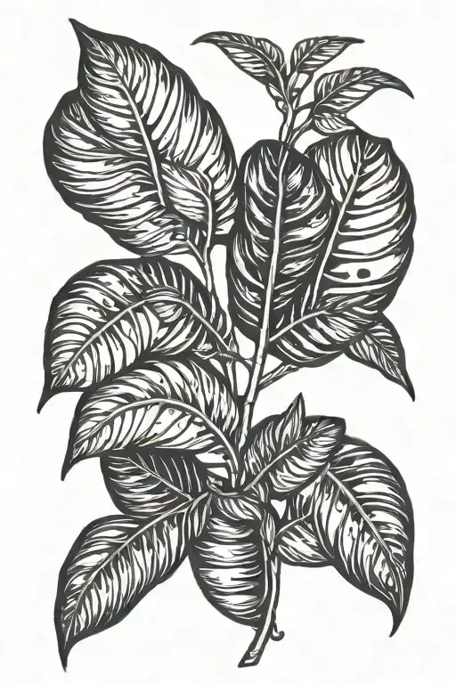 ZZ plant, Zanzibar Gem tattoo design idea