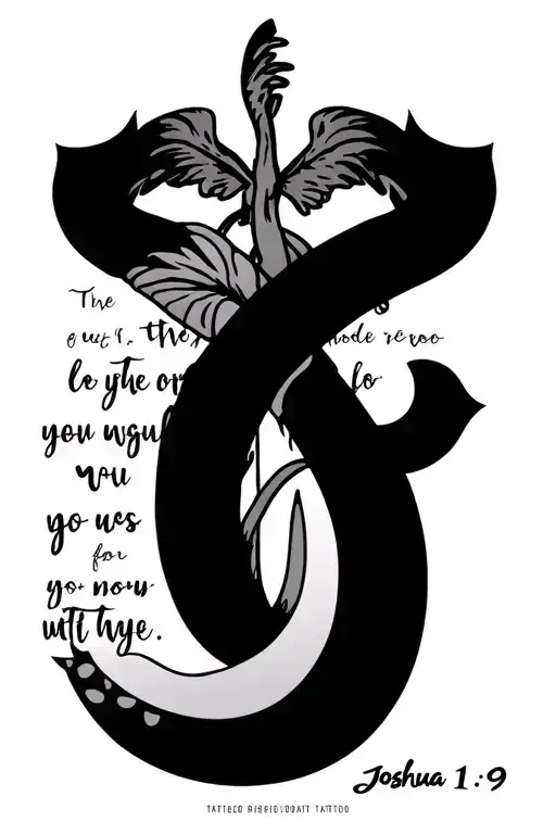 Joshua 1:9 bible verse tattoo design idea
