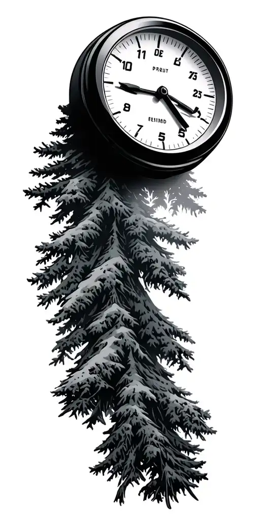 stopwatch forest snowmobile tattoo design idea